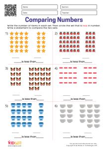 Comparing Numbers Worksheets for Grade 1 - Kidpid