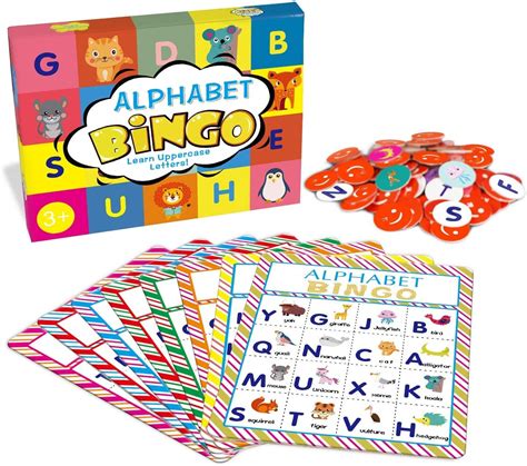 Buy DEEPLAY Alphabet Bingo Game Card, Educational ABC Letters Animals Re Learning Bingo Paper ...