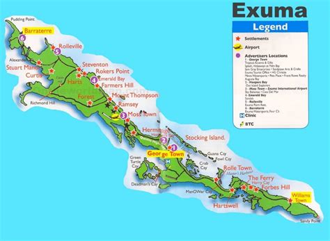 Exuma tourist attractions map - Ontheworldmap.com