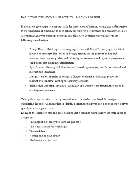 Basics of Electrical Machine Design | PDF | Electric Motor ...