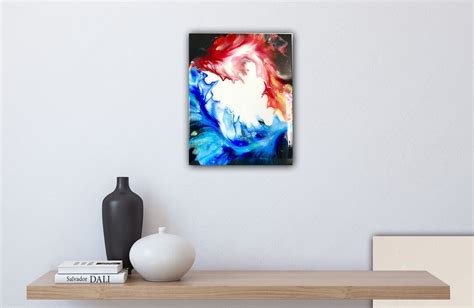 Water and Fire Abstract Painting Wood Panel 11x14in - Etsy