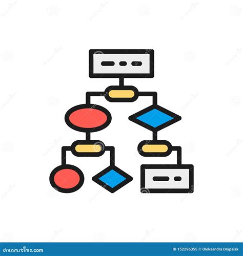 Vector Algorithm, Coding Block Schemes, Api Software Flat Color Line Icon. Stock Vector ...