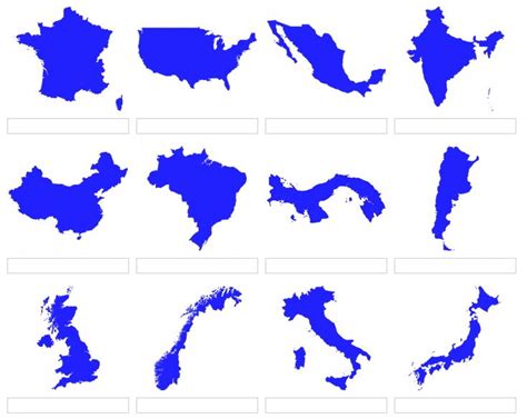 Geograhy quiz of world countries Shapes of world countries (JetPunk) - Mapas interactivos