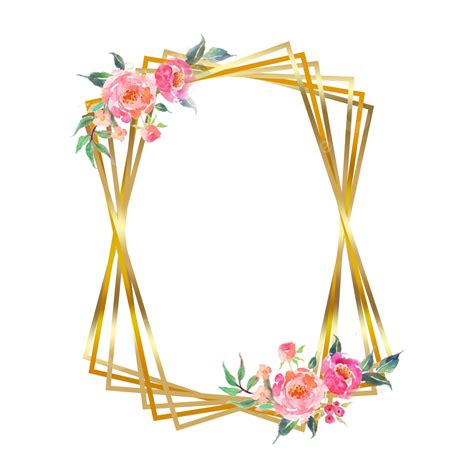 Rectangular Flower Frame White Transparent, Elegant Rectangular Flower ...