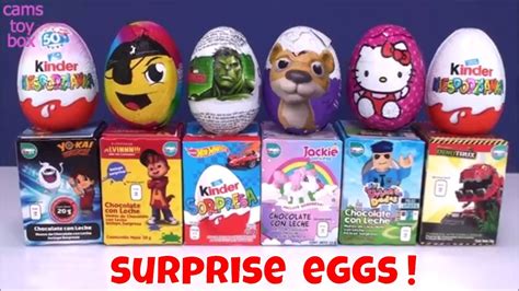 SURPRISE EGGS KINDER CHOCOLATE OPENING TOYS FUN - YouTube