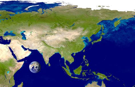 Asia Satellite Image • Mapsof.net