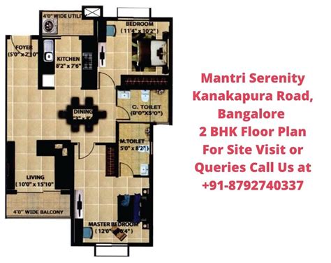 Mantri Serenity Kanakapura Road, Bangalore 2 BHK Floor plan - Regrob