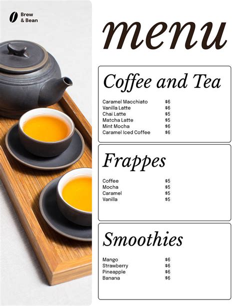 Beverage Menu Design Collection | Renderforest