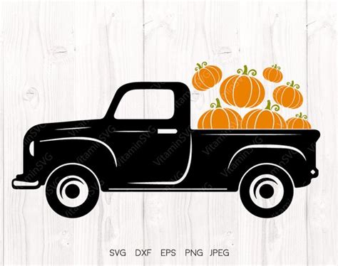 Truck With Pumpkins SVG Pumpkin Truck Svg Harvest Truck Svg | Etsy