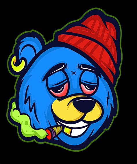 Stoned Bear Character Digital Art by CalNyto - Pixels