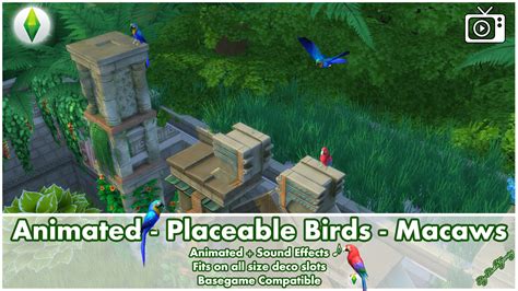 Mod The Sims - Animated - Placeable Birds - Macaws