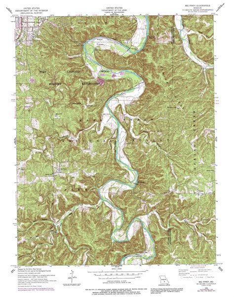 Big Piney topographic map, MO - USGS Topo Quad 37092f1