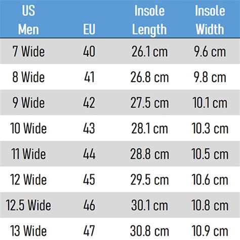 Whitin Shoes Size Chart Table + Measuring Instruction