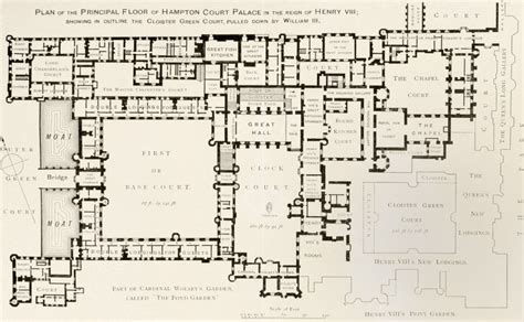 Plan Of Principal Floor Of Hampton Court Palace As It Was During Reign Of King Henry Viii From ...