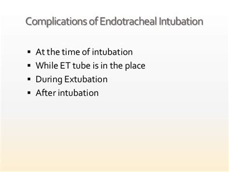 Complications of intubation