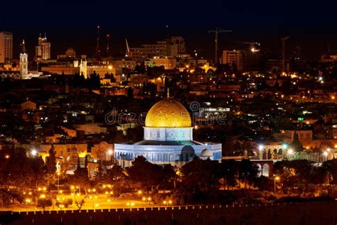 Dome Of The Rock In Jerusalem At Night Stock Photo - Image: 53921794