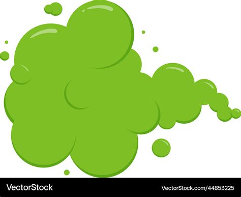 Fart cloud smell smoke bad gas cartoon green Vector Image