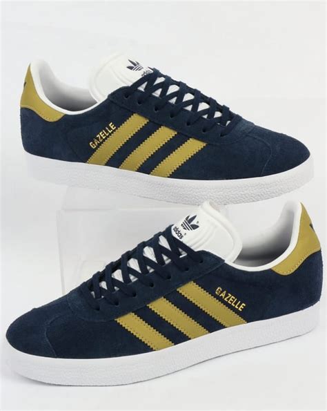 Adidas Gazelle Trainers Navy/Gold,originals,shoes,mens,sneakers