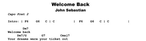 John Sebastian - Welcome Back | Guitar Lesson, tab & chords - JGB