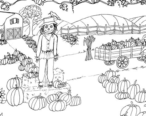 Pumpkin Patch Coloring Page Printable! - The Graphics Fairy