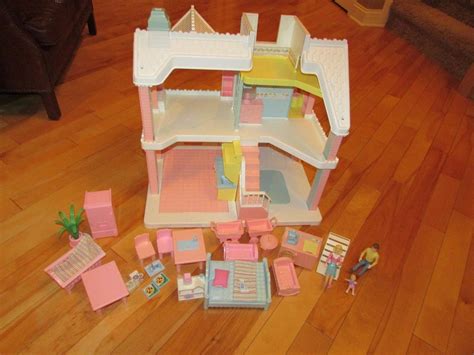 Vintage Playskool Victorian Dollhouse Lot Furniture Access Loving Family Figures | #1892765516