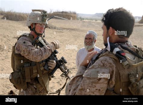 US Marine Sergeant Warren Sparks, squad leader with the Bravo Company ...