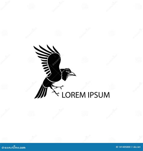 Black Raven Logo Design Vector Stock Vector - Illustration of label ...