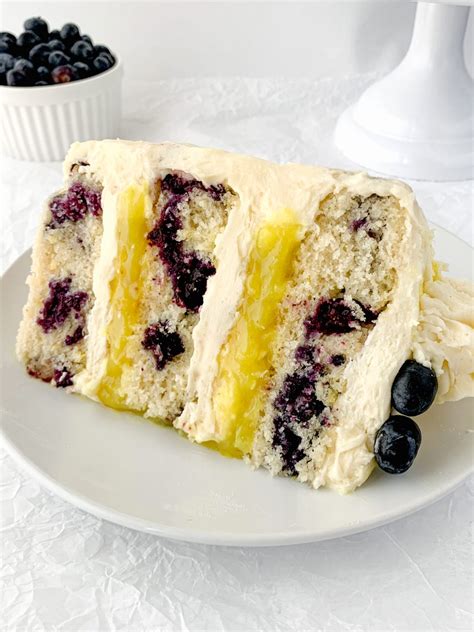 Vegan Lemon Blueberry Cake with Lemon Curd Filling (Gluten Free and ...