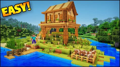 Minecraft: Amazing Starter Island House - Build an Easy House/Base in Minecraft - YouTube