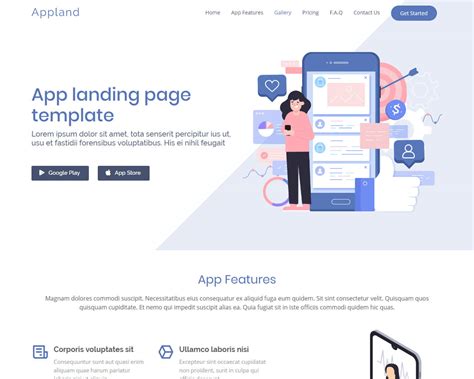 Free Bootstrap App landing page template | BootstrapTaste