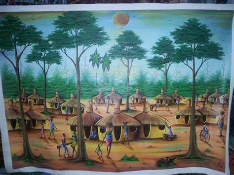 African village scene - wisdom paintings - Paintings & Prints, Landscapes & Nature, Villages ...