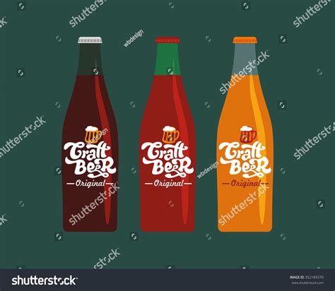 Glass bottles with labels - craft beer (on a - Royalty Free Stock ...