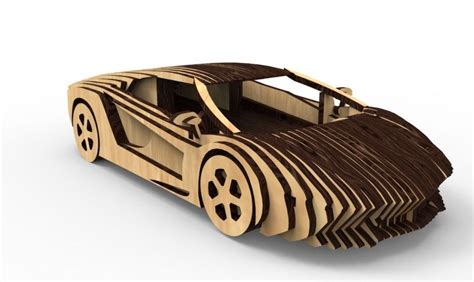 Lamborghini Aventador 3D Puzzle Dxf File (Laser Cut, Cnc Router In | Чертежи для фрезы ...