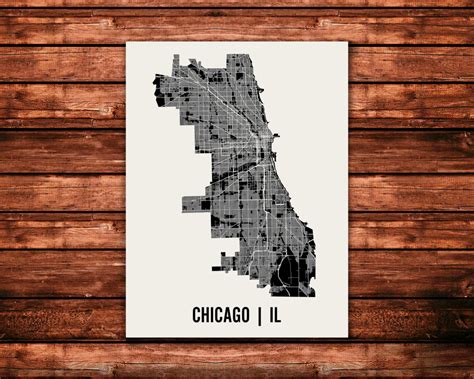 Chicago | Mr City Printing | Chicago map art print, Map art print, Chicago city map