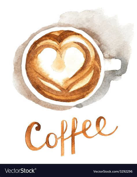 Watercolor coffee cup Royalty Free Vector Image