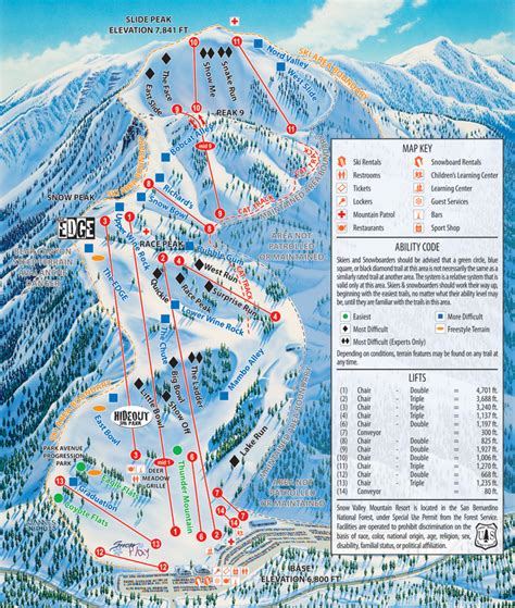 Snow Valley Ski Club Piste Map / Trail Map