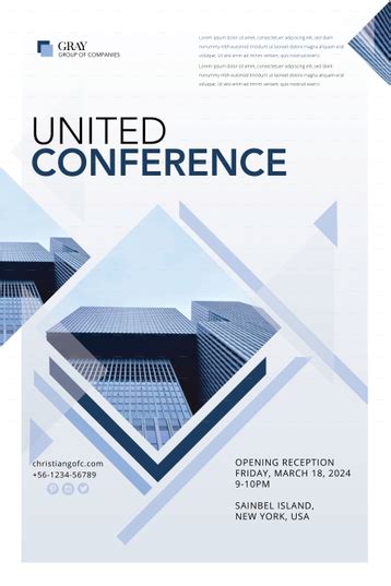 United Conference Poster Design Template in PSD, Word, Publisher, Illustrator, InDesign