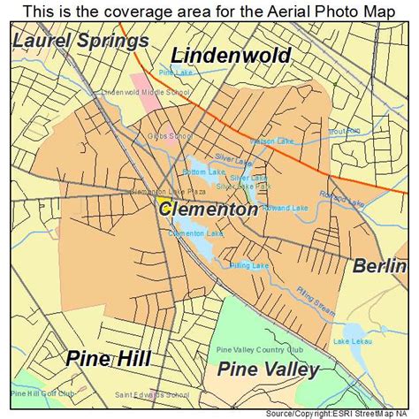 Aerial Photography Map of Clementon, NJ New Jersey