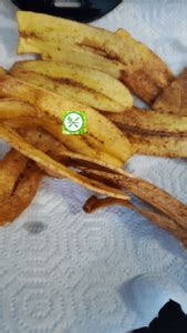 Spicy plantain chips drained