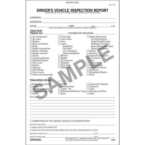 Free Printable Driver Vehicle Inspection Report Form - FREE PRINTABLE ...