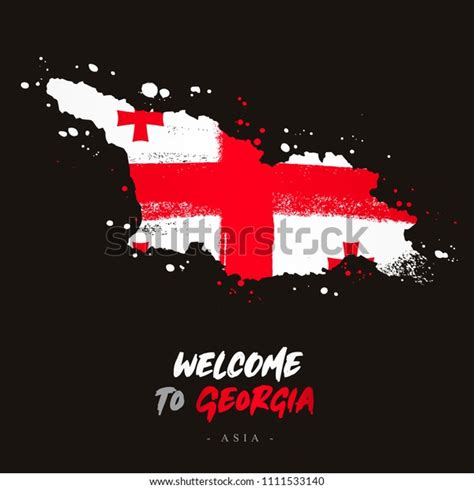 Welcome Georgia Asia Flag Map Country Stock Vector (Royalty Free ...