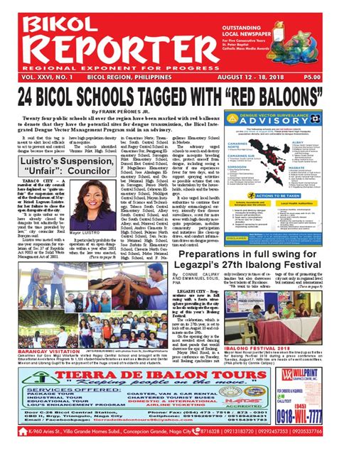 Bikol Reporter August 12 - 18, 2018 Issue | PDF | Jesus | Tourism