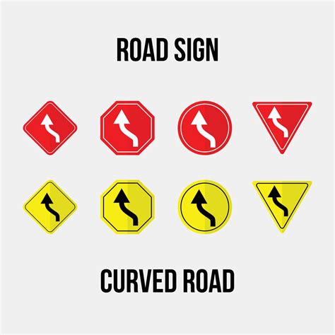 curved road road sign vector collection 35451678 Vector Art at Vecteezy