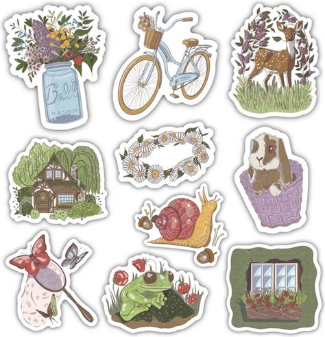 Big Moods Cute Nature Aesthetic Sticker Pack 10pc - ShopStyle Artwork