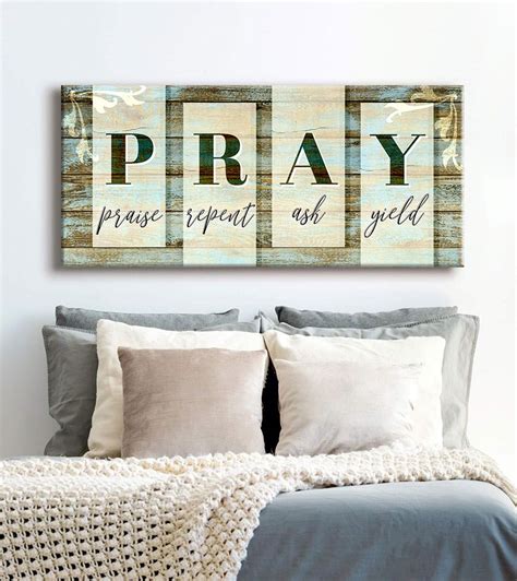 Christian Wall Art: Pray (Wood Frame Ready To Hang) - Sense Of Art