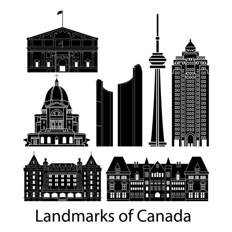 set of Canada famous landmarks 29918778 Vector Art at Vecteezy