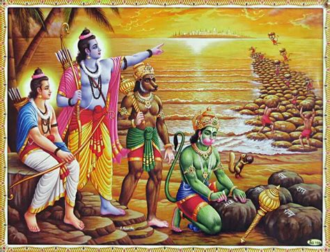 Buidling bridge to Lanka – Rama Laxman Hanuman and Vanaras – freeflow