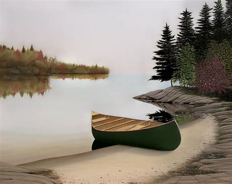 Canoe Paintings Art Prints, Fine Art Prints, Classic Sailing, Lake ...