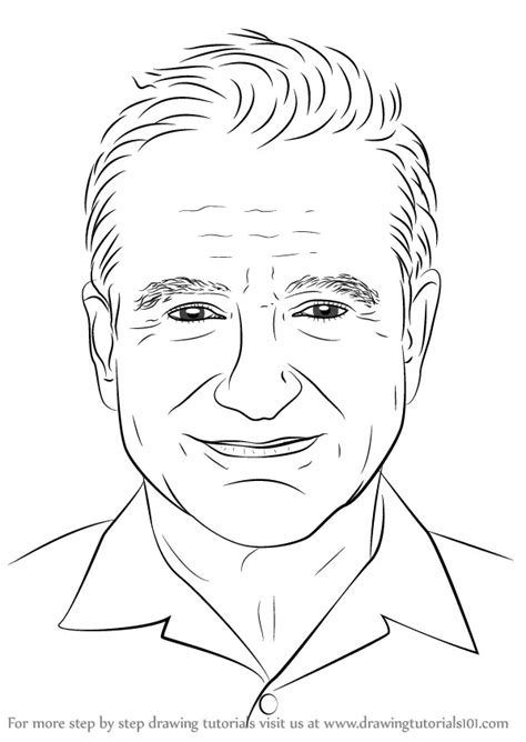 Learn How to Draw Robin Williams (Celebrities) Step by Step : Drawing Tutorials