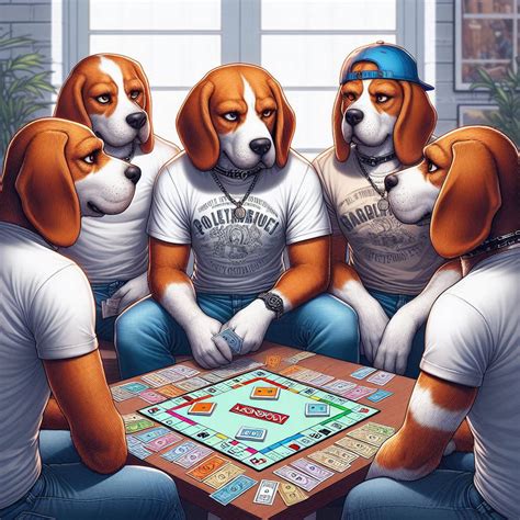 Beagles playing Monopoly: #3 by AIArtParade on DeviantArt